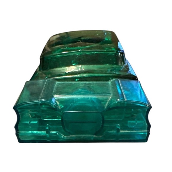 Vintage Avon Car After Shave Bottle Teal Glass Collectible Bottle - Picture 2 of 5